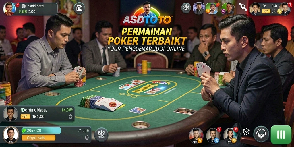 Tampilan gameplay ASDTOTO yang seru dan interaktif dalam permainan Poker.