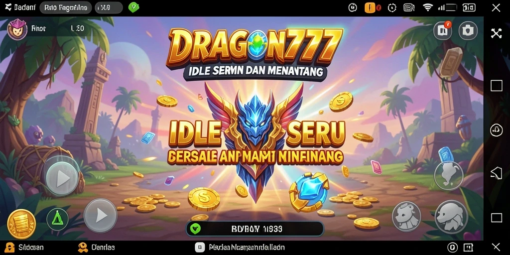 Tampilan gameplay seru dalam DRAGON777 dengan aksi karakter otomatis.