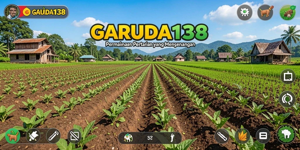 Tangkapan layar gameplay di <strong>GARUDA138</strong> menunjukkan aktivitas bercocok tanam yang mengasyikan.