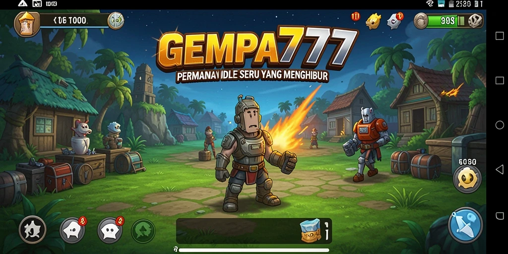 Screenshot yang menunjukkan gameplay menarik dan karakter dalam GEMPA777.