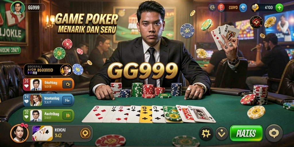 Tampilan gameplay menarik dari GG999 saat bermain Poker.