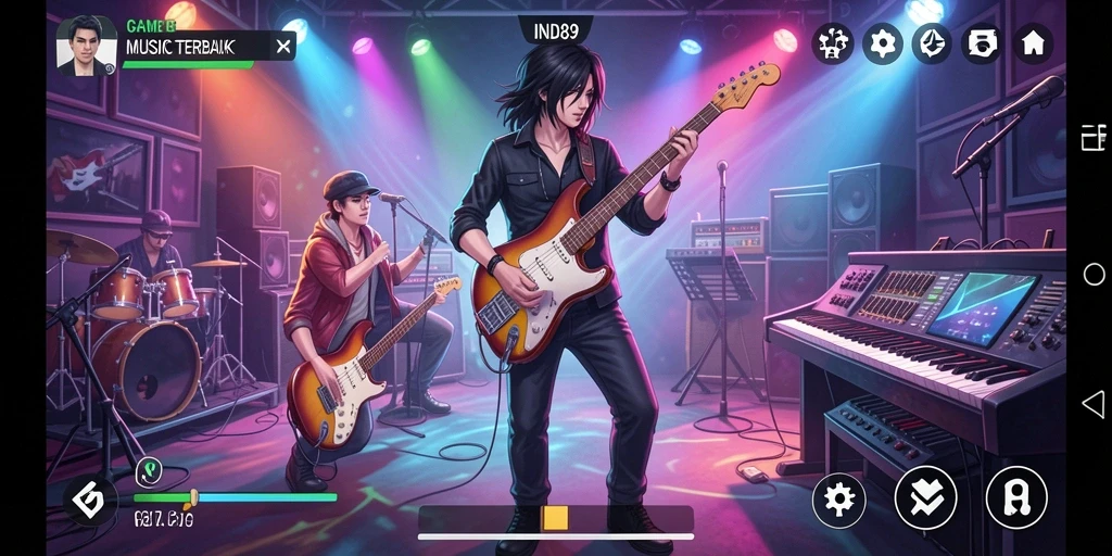 Tampilan gameplay IND89 yang seru dengan berbagai lagu musik.