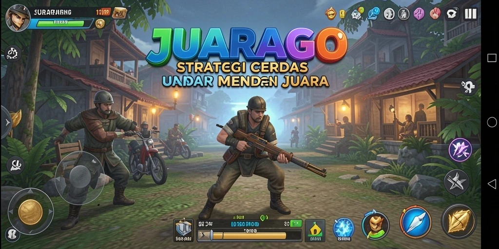 Screenshot gameplay JUARAGO menampilkan pertarungan strategis yang intens.