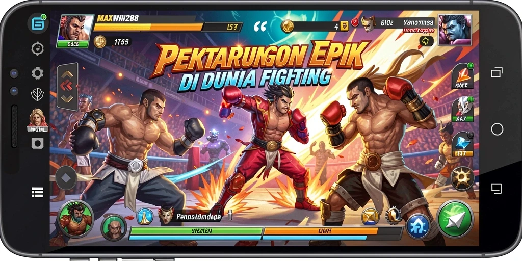 Tangkapan layar utama MAXWIN288 menunjukkan aksi pertarungan yang intens.