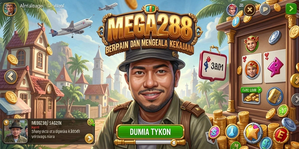 Screenshot gameplay MEGA288 menunjukkan pengelolaan bisnis yang seru.