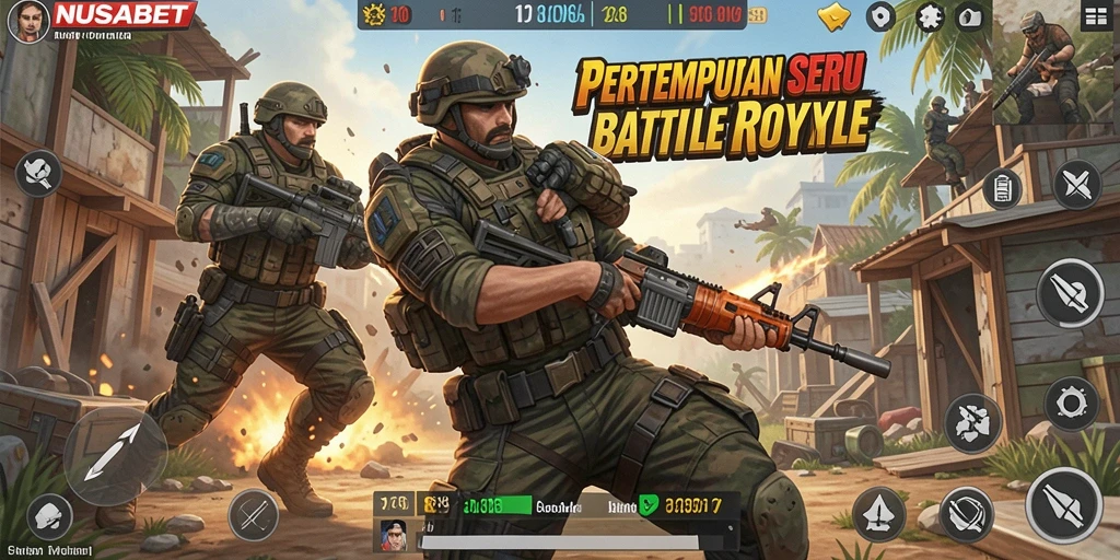 Screenshot gameplay NUSABET menampilkan pertempuran seru dan strategi tim.