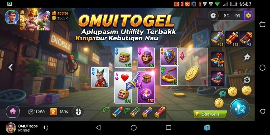 Tampilan utama aplikasi OMUTOGEL dengan berbagai fitur Utility.