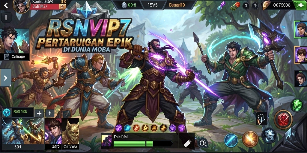 Screenshot gameplay RSNVIP7 yang menunjukkan pertarungan tim yang intens.