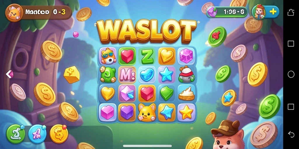Tampilan gameplay WASLOT yang menyenangkan dan penuh warna.